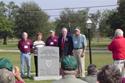 #181 Bob Costner, Jeanette (Sanford) Smith, Al Moist, Tom Anderson, and Tim Bisch representing each distinct unit on the Memorial and Jeanette representing the families of our fallen brothers, unveiled the Monument.